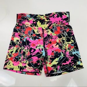 DONAJO Fitwear Multicolor Splatter Print Gym Training Shorts 1-XS
